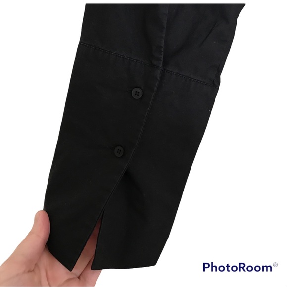 OAK + FORT Black Boxy Fit Shirt With High Side Slits - Picture 8 of 13